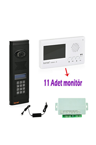 konwi intercom Görüntülü Diafon Seti Apartman Tpi 11 Daire Set Vsions 4,3 Mon...