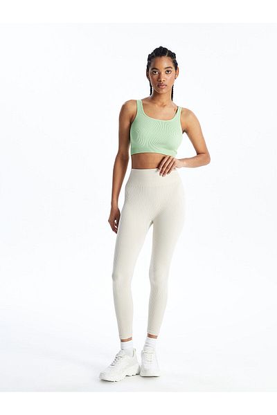 LC Waikiki LCW Damen-Leggings mit elastischem Bund, einfarbig, nahtlos
