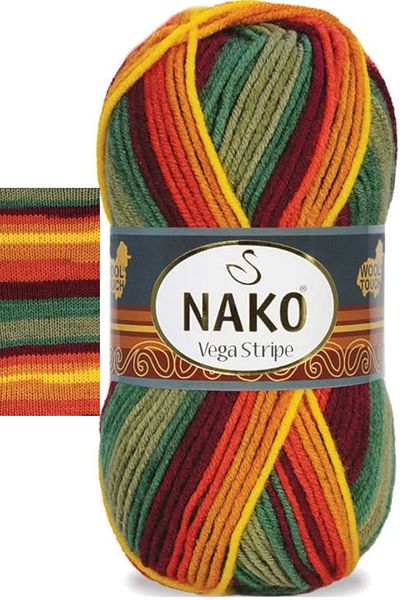 NAKO Vega İpi Stripe Ebruli - 83599