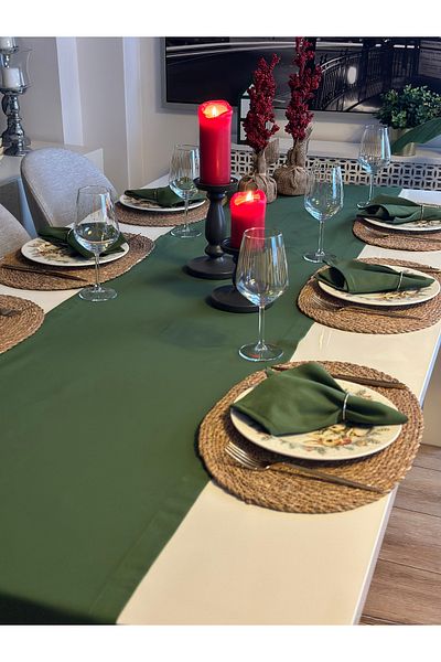 Decamor home Σετ 6 Βαμβακερές Πράσινες Χαρτοπετσέτες Αδιάβροχες 40 Χ 40 Εκ.
