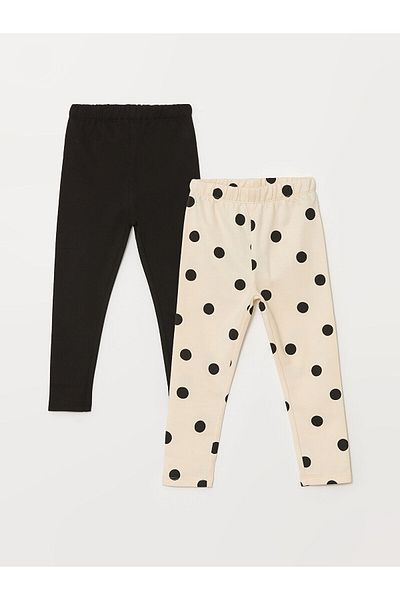 LC Waikiki Lcw Elastic Waist Polka Dot Girl's Tights 2-Piece