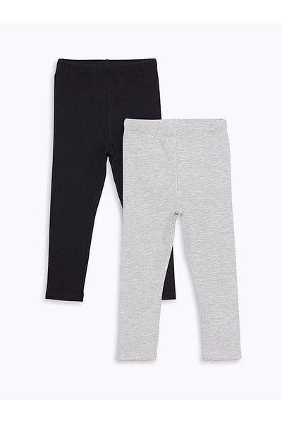 LC Waikiki Lcwk Elastic Waist Basic Girls' Leggings 2-Piece