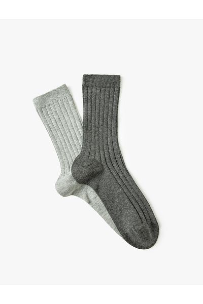 Koton Colorful Knitted Textured 2-Piece Sock Set