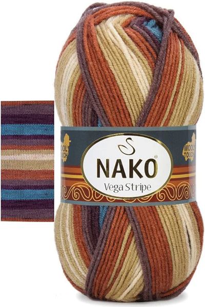 NAKO Vega Stripe Premium Ακρυλικό Πλεκτό Μαλλί Νο: 82420