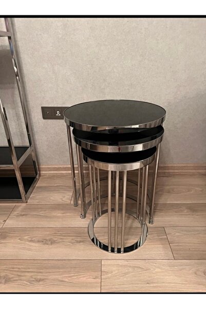 alkametal Paslanmaz Zigon sehpa gümüş