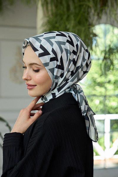 İpekhan Summer Sparkle Collection Μαλακό Κασκόλ Μαύρο Γκρι 1187-06