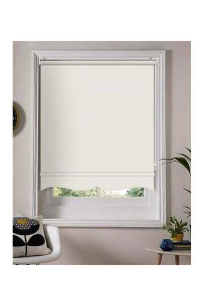 Özel Jaluzi Krem Mat Etek Dilimli Stor Perde