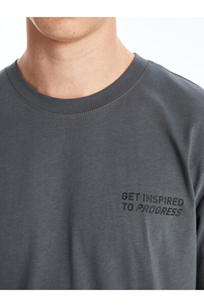 LC Waikiki Ανδρικό μπλουζάκι Lcwk Crew με κοντό μανίκι με εμπριμέ χτενισμένο βαμβάκι