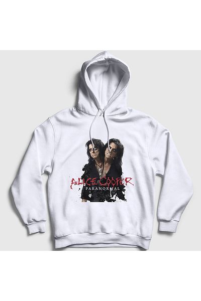 Presmono Φούτερ με λευκή κουκούλα Alice Cooper Paranormal Musical Unisex - 498712 ττ