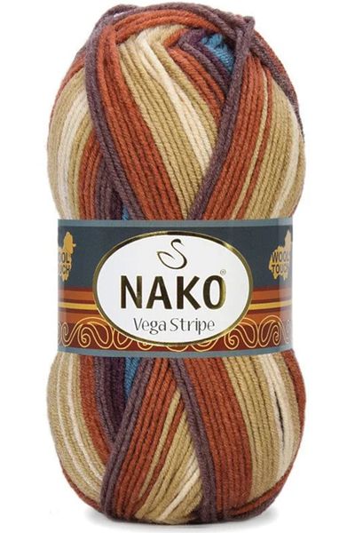 NAKO Vega Stripe Premium Ακρυλικό Πλεκτό Μαλλί Νο: 82420