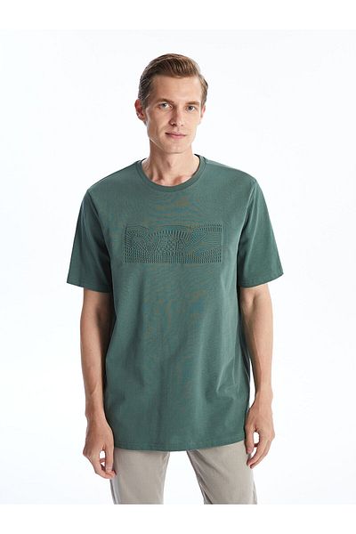 LC Waikiki Ανδρικό μπλουζάκι LW - Crew Neck με κοντό μανίκι με στάμπα χτενισμένο βαμβακερό