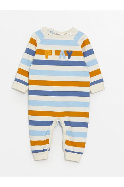 LC Waikiki Lcwk Crew Neck Color Block Baby Boy Jumpsuit
