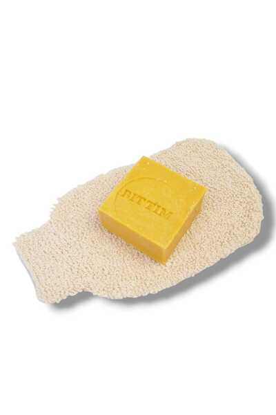 El Yapımı Doğal Bıttım Sabunu 125g Banyo Lifi Hediyeli