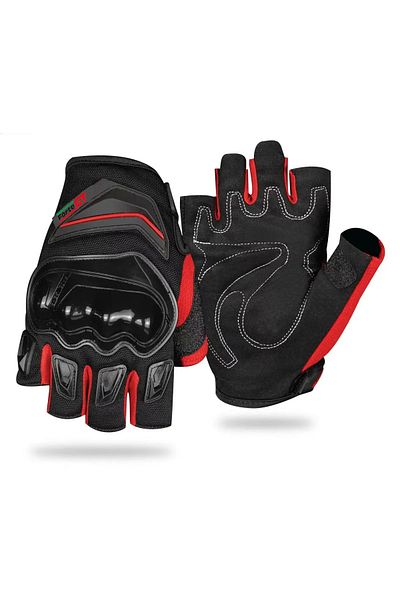 Forte GT Rs1903D Red Summer Fingerless Motorcycle Gloves