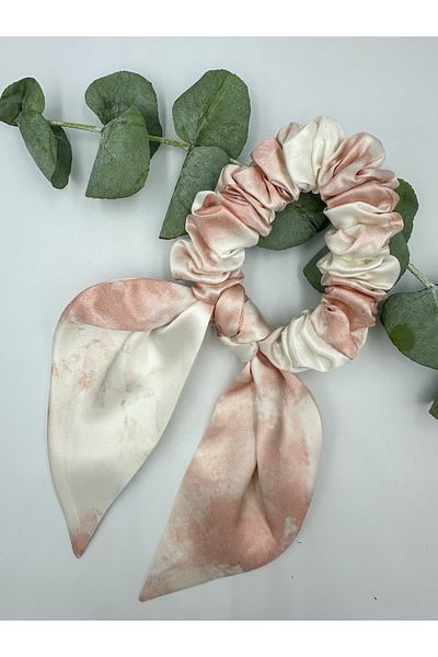 ICON SILK Cataramă cu fundă din mătase 100% pură (roz marmură)