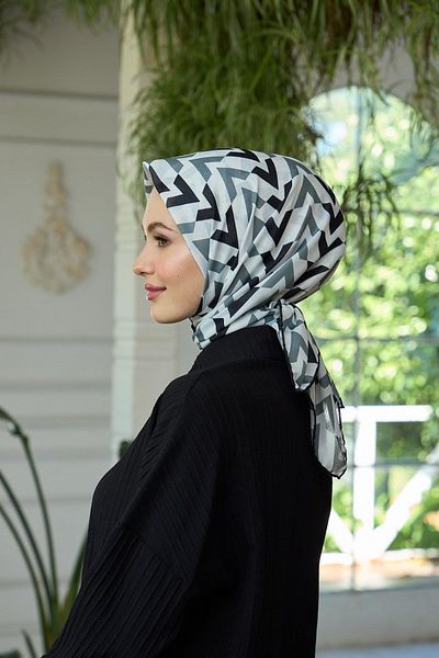 İpekhan Summer Sparkle Collection Μαλακό Κασκόλ Μαύρο Γκρι 1187-06
