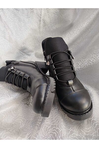 Kılıfoloji Kadın Topuklu Bağcıklı Bot Postal