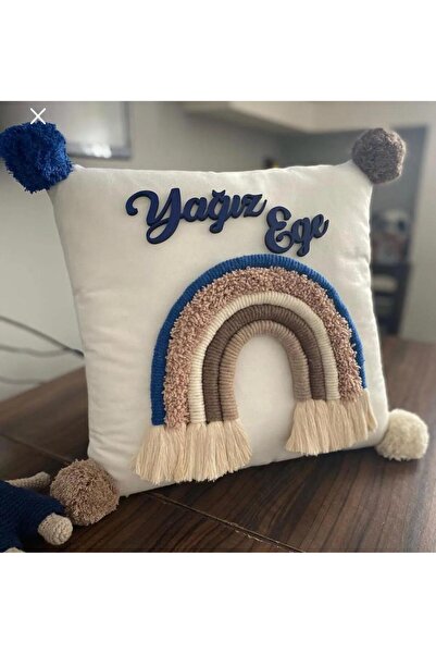 renkli mi renkli tasarım dünyası Makrome isimli gökkuşaklı takı Yastığı