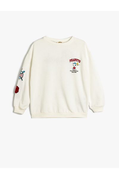 Koton Girl's Ecru Sweatshirt - 5Wkg10205Ak