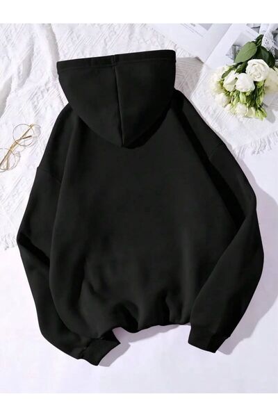 caddekombin Paris Jet Avme Printed Hooded Pocket Sweatshirt