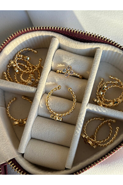 ringbox Gold Renkli Çıtır Çiçek Koleksiyon Yüzük