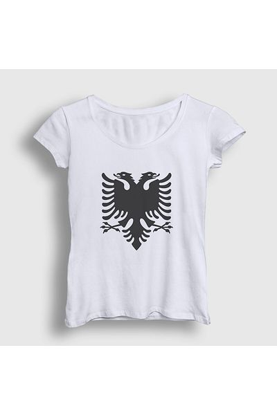 Presmono Tricou alb pentru femei cu steagul Albaniei Albaniei - 494939 tt