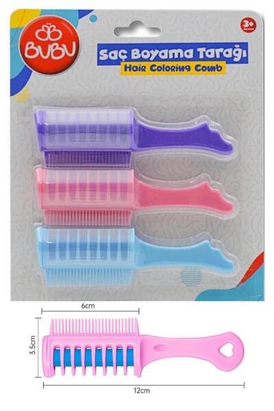 Artlantis Saç Boyama Tarağı 3 lü 1 Paket Bubu Saç Boyama Tarak Pembe Mor ve P...