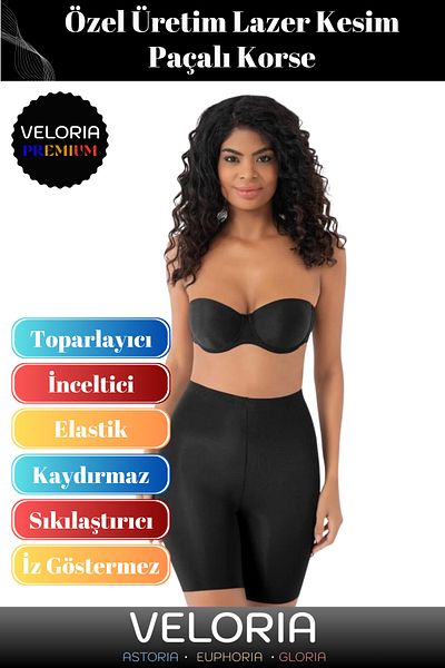 Veloria Premium Series Non-Marking Non-Slip Firming Gathering Shaping Laser Cut Leg Corset