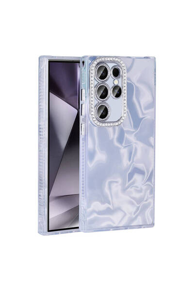 Ahlttiba جراب Esila متوافق مع هاتف Samsung Galaxy S24 Ultra مع وسادة هوائية بتصميم تفاصيل حجرية لامعة