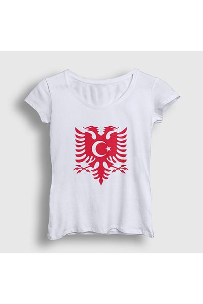 Presmono Tricou alb pentru femei, steagul Albaniei, Turcia, Albania - 495071 tt