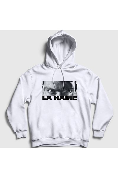 Presmono Φούτερ Unisex White Vinz Eyes La Haine με κουκούλα - 500143 ττ