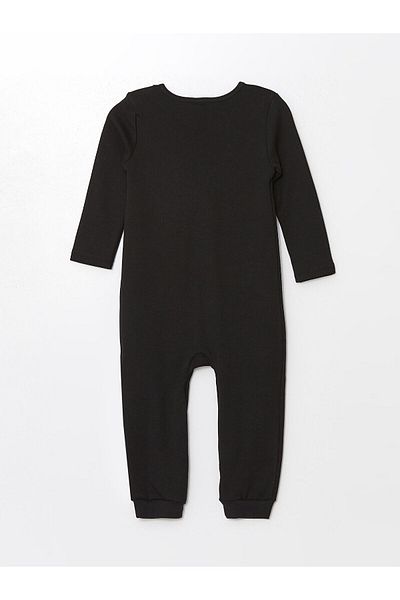 LC Waikiki Lcwk Crew Neck Long Sleeve Printed Baby Girl Romper