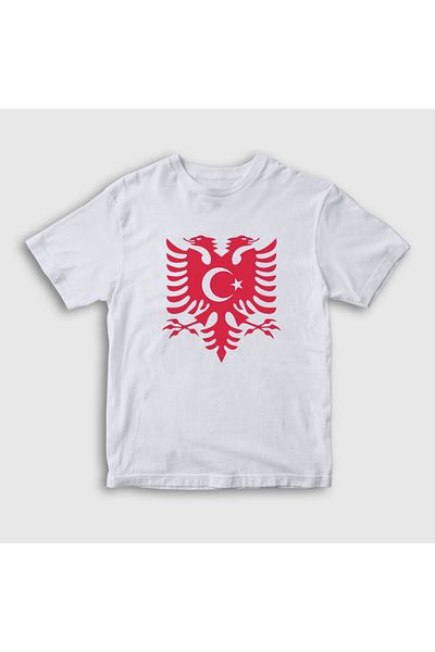 Presmono Tricou alb unisex pentru copii, Albania, Turcia, Albania 495061 tt