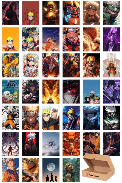Anime Marketi Naruto Anime Temalı Duvar Poster Seti - Naruto Poster Seti - 40...