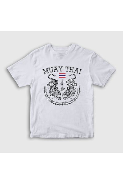 Presmono Tricou alb pentru copii unisex Tiger Ufc Mma Muay Thai - 499029 tt
