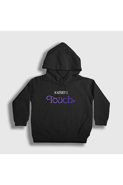 Presmono Унисекс детски черен суитшърт с качулка Katseye - Touch K Pop 499489tt