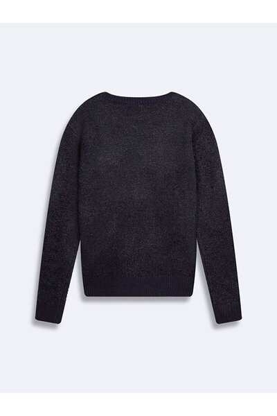 Ltb Yumusak Dokulu Uzun Kollu Basıc Triko Lacivert Kazak