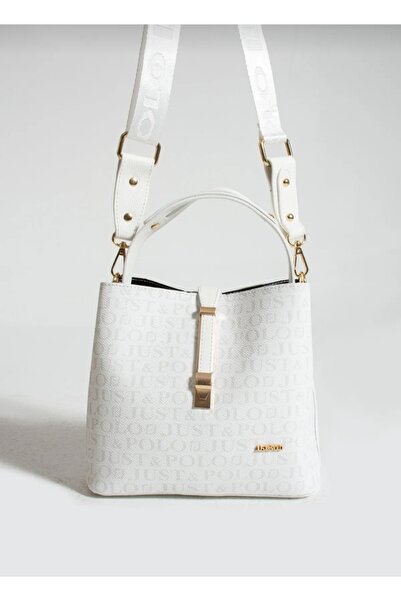 Just Polo حقيبة كتف نسائية بيضاء أصلية من Justpolo TM1165