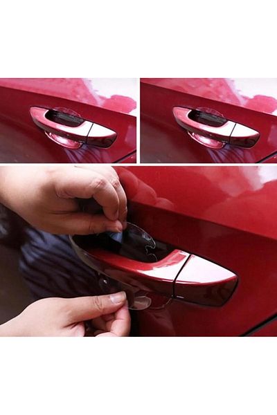 SİSA SENİSTESENAL Auto Vehicle Door Handle Protective Paint Anti-Scratch Transparent Film Set of 4