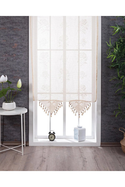 İrem Home Makrome Gül Desenli Tül Buldan Perdesi - Şık ve Zarif Tül Tasarım, ...