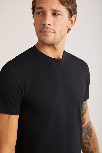 Kom James Crew Neck 2-Piece Men's T-Shirt - Black