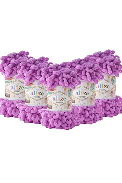 Alize Puffy 378 Νήματα Πλεξίματος Χειρός 5 Τεμαχίων - 378 Ορχιδέα - 100 Γρ. 9...