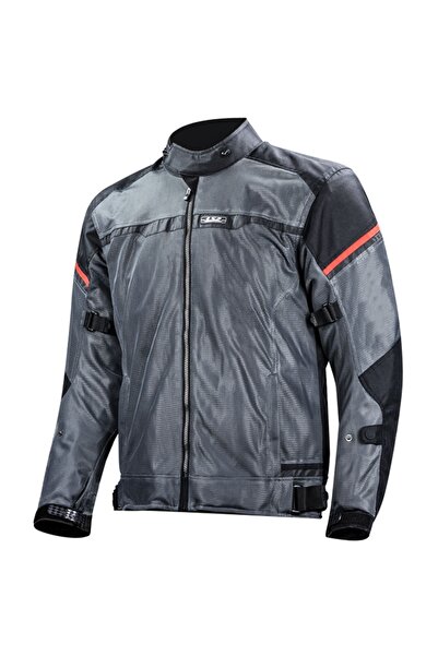 LS2 معطف ريفا الصيفي للحماية للدراجات النارية (أسود-رمادي-أحمر)