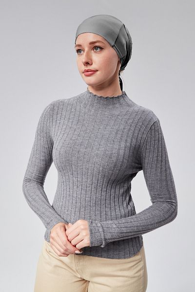Sonbaharmoda Χτενισμένο βαμβακερό μουσουλμανικό καπέλο καπνιστή λύκρα - Καπέλο χωρίς ραφές και αντιολισθητικό
