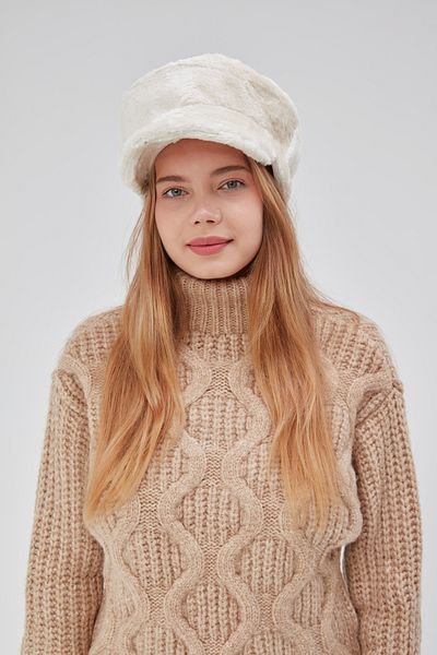 derikem Women's Plush Cap Newsboy Winter Hat
