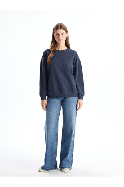 LC Waikiki Lcw Bisiklet Yaka Oversize Kadın Sweatshirt