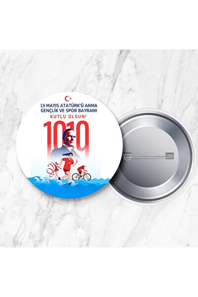 DeBu Tasarım 10 Adet 19 Mayıs Atatürk'ü Anma Gençlik ve Spor Bayramı İğneli Y...
