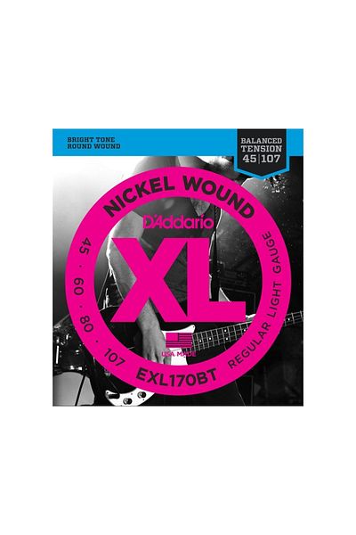 Daddario Exl170bt - Nickel Wound Bass Guitar String Set, XL 45-107