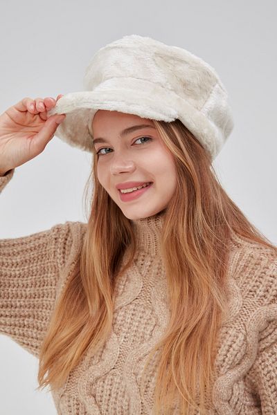 derikem Women's Plush Cap Newsboy Winter Hat