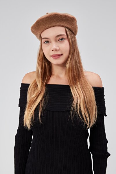 derikem Шапка Дамска артистична шапка за художник Класическа френска барета Модна артистична шапка с барета от филц Френска шапка